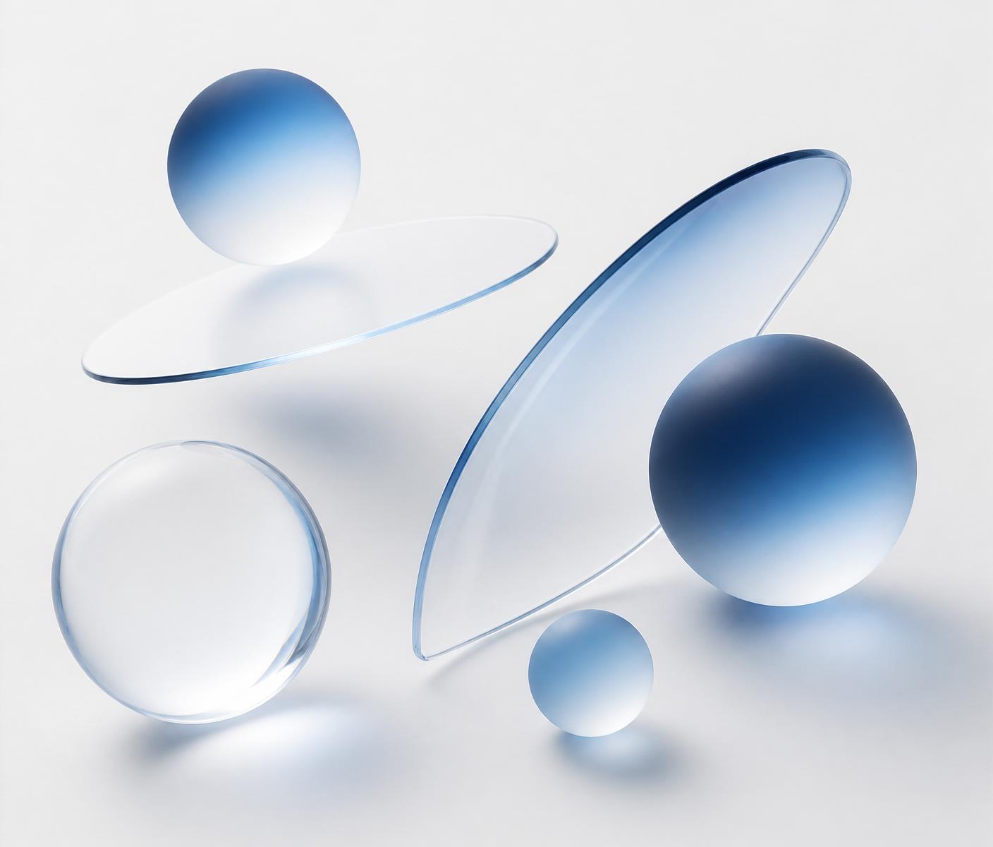 Abstract glass forms representing digital craft